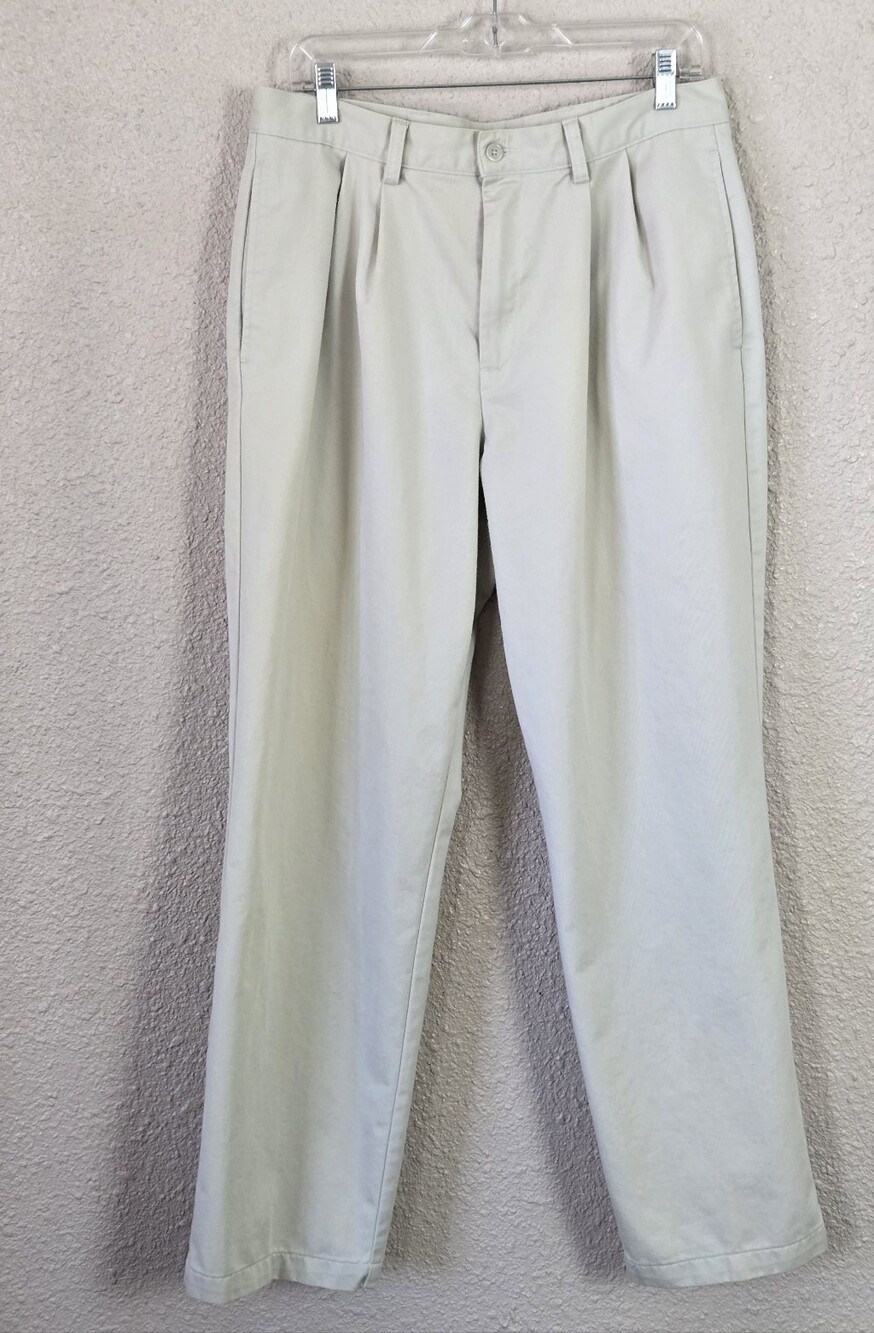Dockers Mens Pleated Khaki Chino Pants Size 34/31 Pre-Owned #ZZ232